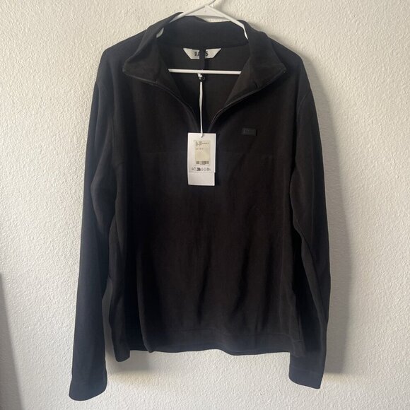 Rains Men's Addis Fleece Half Zip Pullover. Black Size M New with Tags - Picture 1 of 6